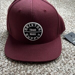 Brixton Burgundy Logo Cap